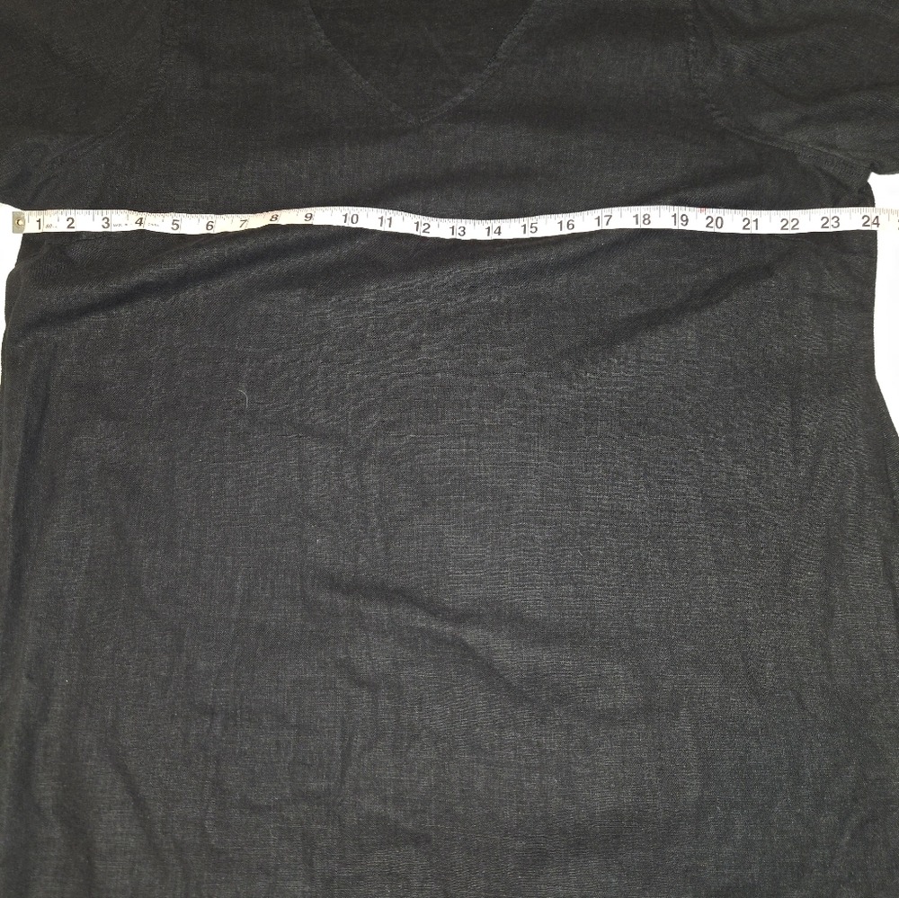 Original By Nicole Miller Linen Blend Short Dress In Black Vertical Pleating XXL - Picture 4 of 8